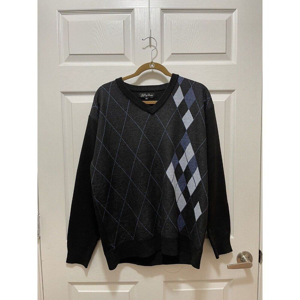 Mens Pullover Long Sleeve Sweater Jeffrey Banks Size XL Black